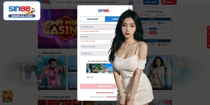 Hướng dẫn người mới các bước đăng ký Sin88